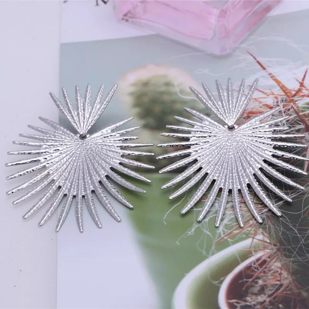 New Irregular Exaggerated Silver Metal Earrings